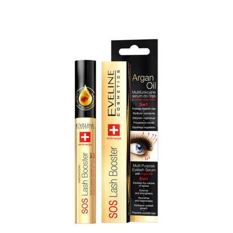 Eveline Multifunctional Eyelash Serum 5in1 Lash Booster - isolated on a white background