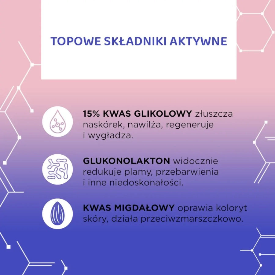 Eveline Peel Shot 15% Glycolic Acid & Mandelic Acid Smoothing Active Ingredients
