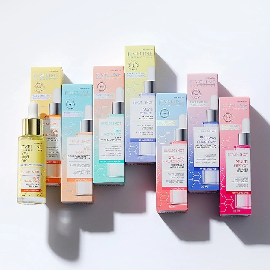 Eveline Serum Shot 15% Niacinamide & Zinc Serum Imperfections - retail packaging on a white background
