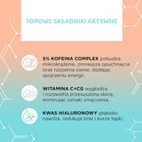 Eveline Serum Shot 5% Caffeine & Hyaluronic Acid Eye Serum Puffiness - ingredients information on the packaging