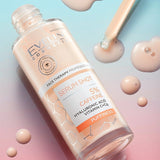 Eveline Serum Shot 5% Caffeine & Hyaluronic Acid Eye Serum Puffiness - product displayed with its packaging on a dark background
