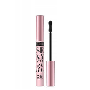 Eveline Sexy Girl Curl & Volume Black Mascara - mascara product presentation on a white background