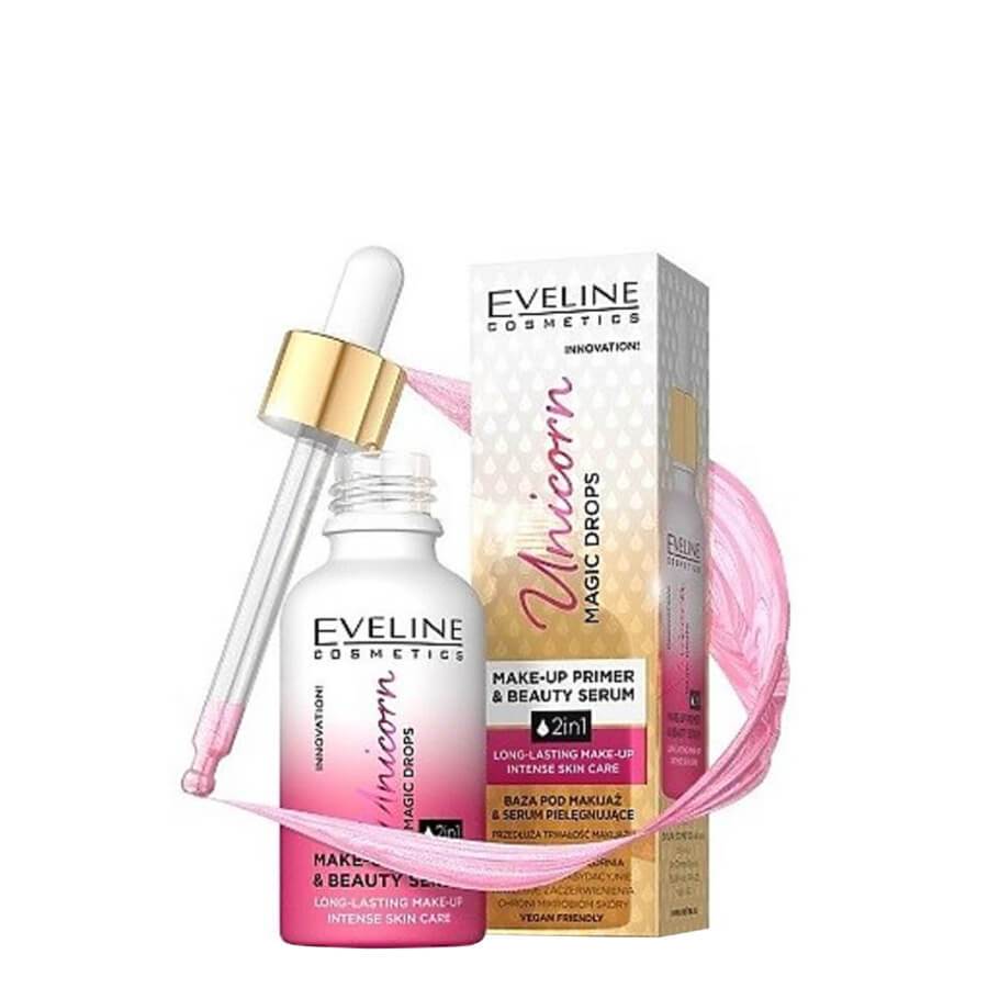 Eveline Unicorn Drops 2in1 Makeup Primer & Beauty Serum - isolated on a white background