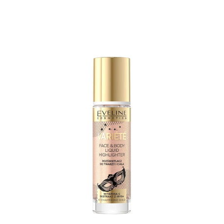 Eveline Variete Face & Body Liquid Highlighter - 01 Champagne Gold - powder compact with the shade visible on a white background
