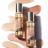 Eveline Variete Face & Body Liquid Highlighter - shade swatches shown beside the product