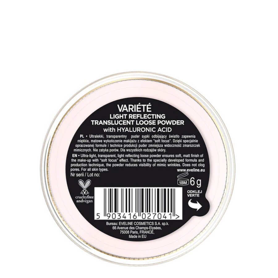 Eveline Variete Light Reflecting Translucent Face Powder - retail powder box on a white background