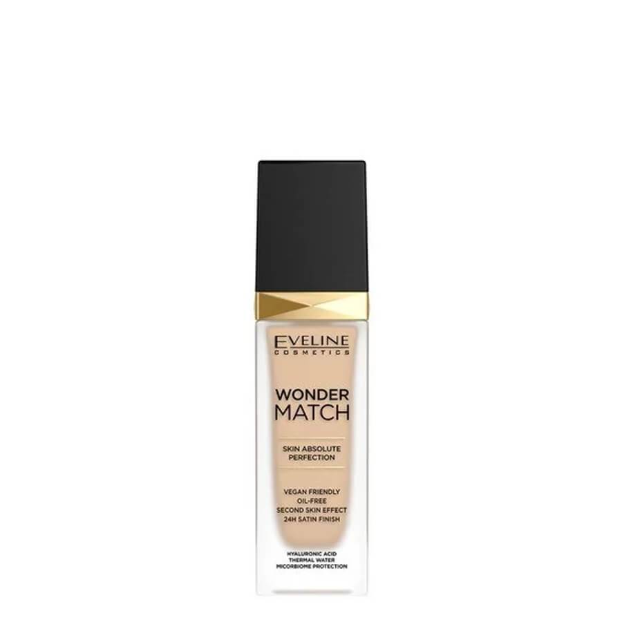 Eveline Wonder Match Foundation Satin Finish - 10 Light Vanilla - foundation container isolated on a white background