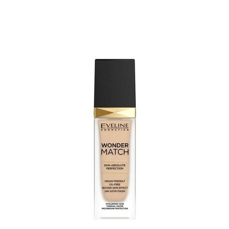 Eveline Wonder Match Foundation Satin Finish - 10 Light Vanilla - foundation container isolated on a white background