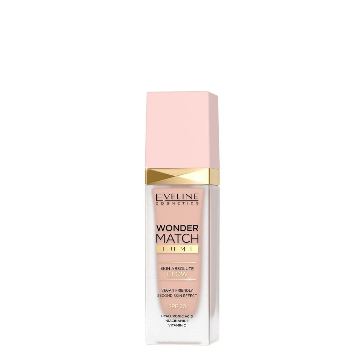 Eveline Wonder Match Lumi Foundation SPF20 - 10 Vanilla - foundation container isolated on a white background