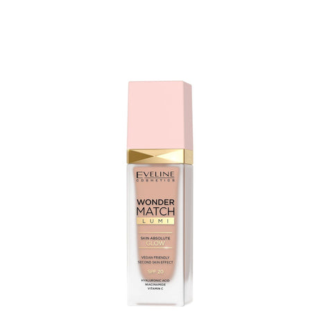 Eveline Wonder Match Lumi Foundation SPF20 - 20 Nude - foundation container isolated on a white background