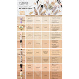 Eveline Wonder Match Lumi Foundation SPF20 - foundation tube displayed over matching shade swatches