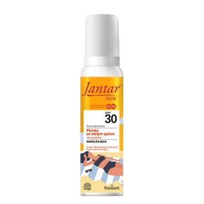 Farmona Jantar Sun Amber Moisturising Protective Foam with Gold Dust SPF 30 - isolated on a white background