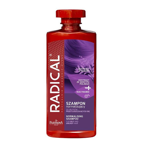 Farmona Radical Normalizing Shampoo Oily & Greasy Hair - retail hair-care container isolated on a white background
