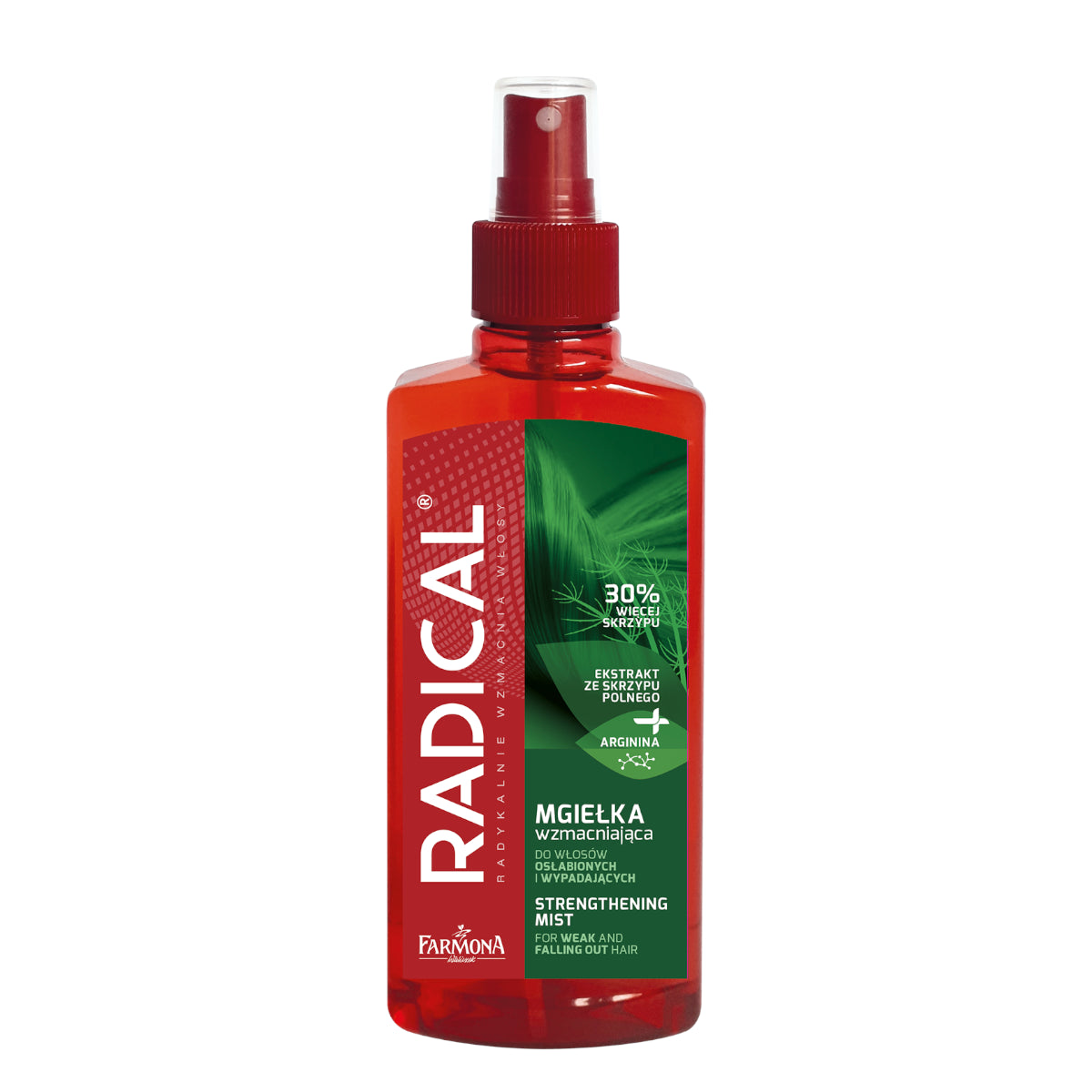 Farmona Radical Strengthening Mist Weak & Falling Out Hair - retail hair-care container isolated on a white background