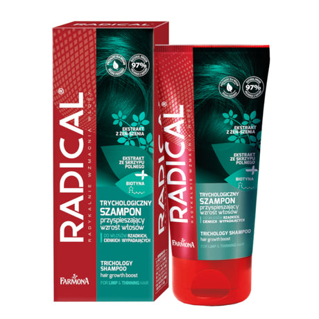 Farmona Radical Trichology Shampoo Hair Growth Boost - retail hair-care container isolated on a white background