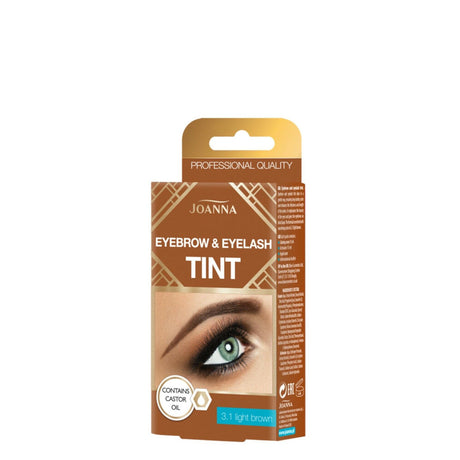 Joanna Henna Cream Eyebrow & Eyelash Tint - Light Brown - retail packaging on a white background