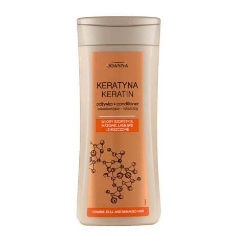 Joanna Keratin Rebuilding Hair Conditioner - retail hair-care container isolated on a white background