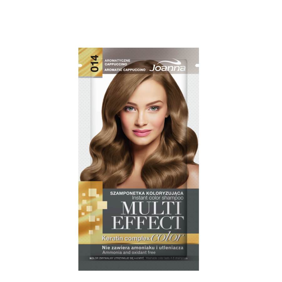 Joanna Multi-Effect Instant Color Hair Shampoo Ammonia-Free - 14 Aromatic Cappuccino - retail hair-care container isolated on a white background