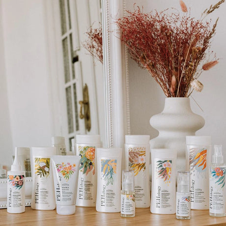 Joanna Pehology Humectant Moisturising Hair Conditioner - product and colour result shown on hair
