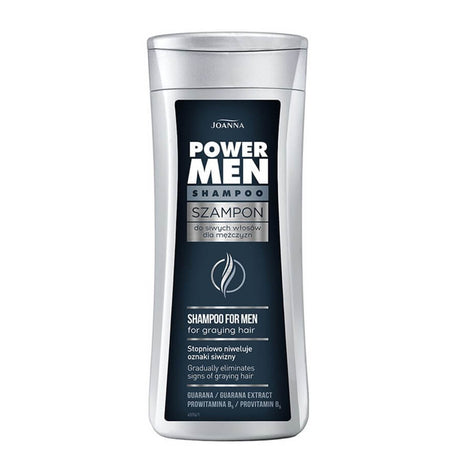 Joanna Power Men Hair Shampoo Grey Hair - retail hair-care container isolated on a white background