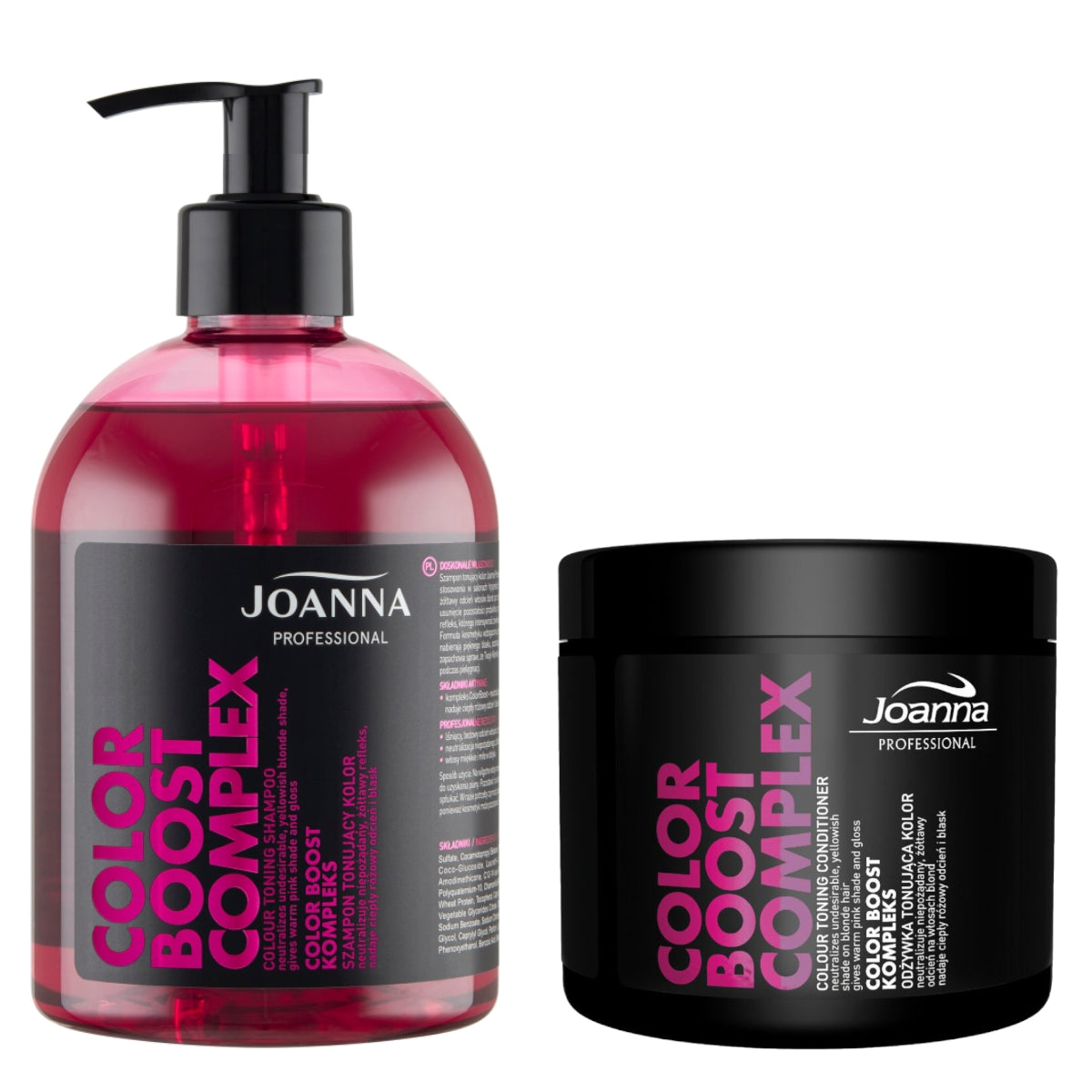 Joanna Professional Color Boost Complex Colour Toning Set - retail hair-care container isolated on a white background