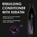 Joanna Professional Keratin Rebuilding Conditioner for Weak & Brittle Hair - product and colour result shown on hair
