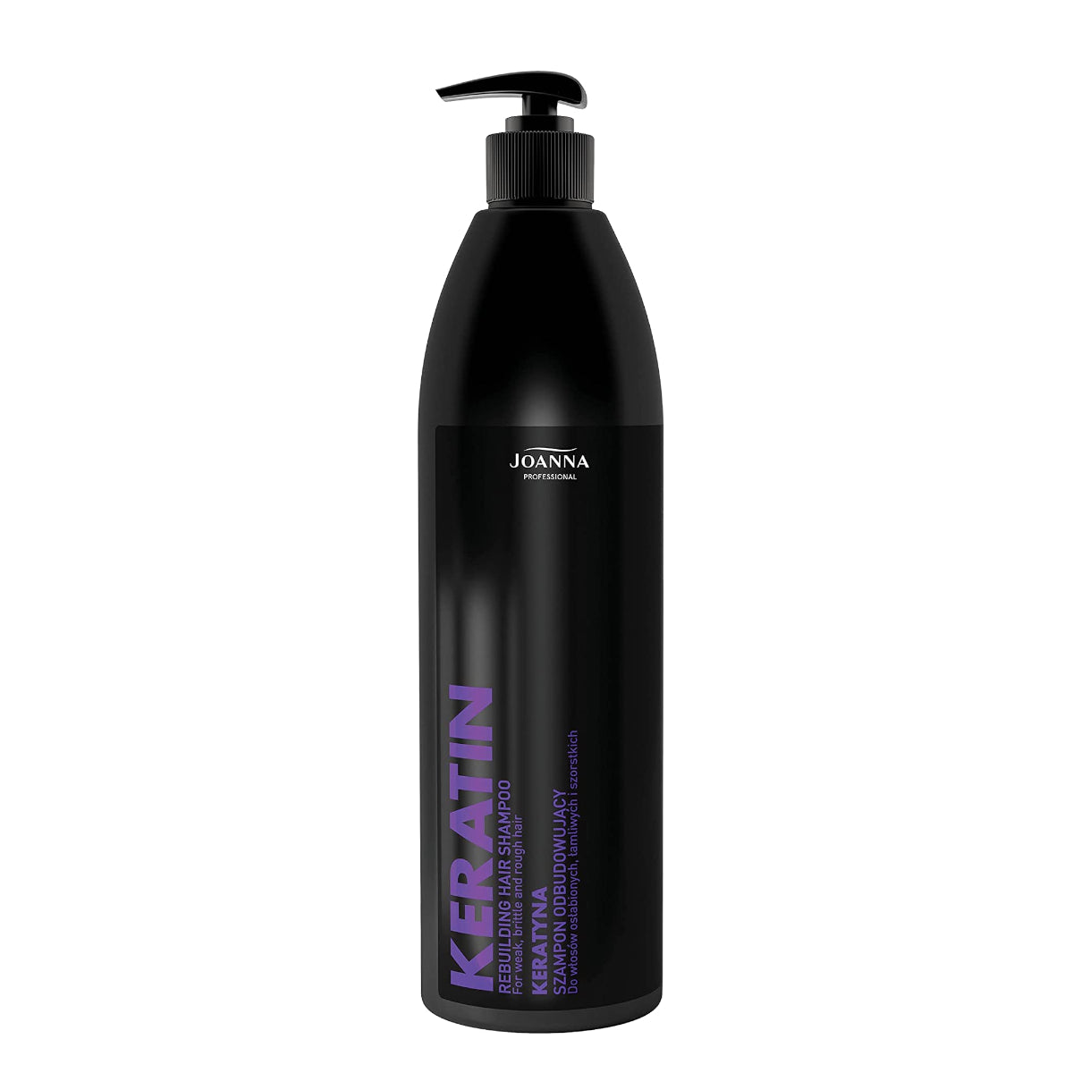 Joanna Professional Keratin Rebuilding Shampoo for Weak & Brittle Hair - retail hair-care container isolated on a white background