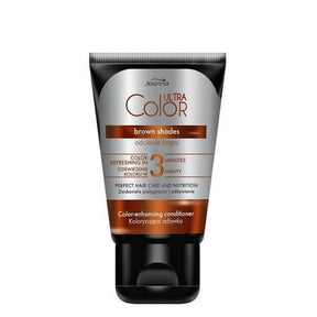 Joanna Ultra Color Brown Colouring Conditioner - retail hair-care container isolated on a white background