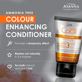Joanna Ultra Color Copper Colouring Conditioner - shade swatches shown beside the product