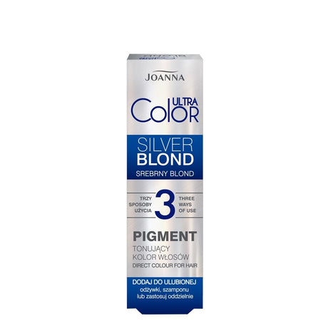 Joanna Ultra Color Silver Blond Hair Pigment - retail hair-care container isolated on a white background