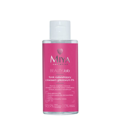 Miya Cosmetics BEAUTY Lab Brightening Face Toner 5% Glycolic Acid - isolated on a white background