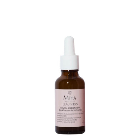 Miya Cosmetics BEAUTYlab Face Serum with Prebiotics - retail packaging on a white background