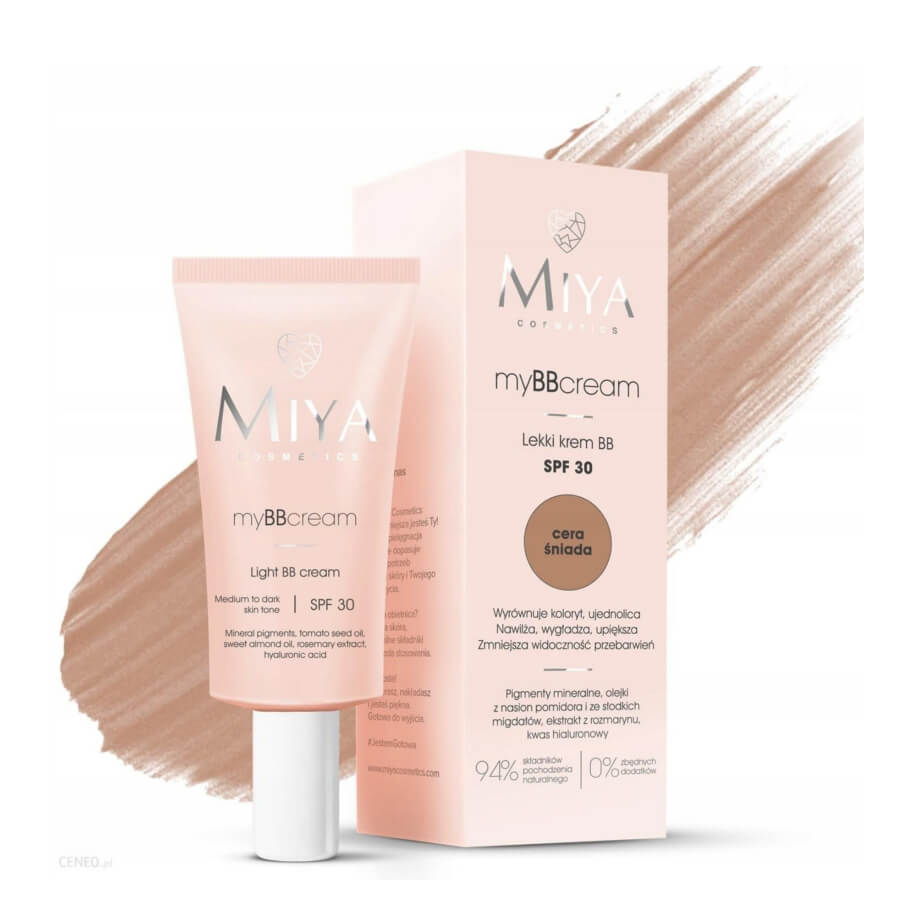 Miya Cosmetics myBBcream Light BB Face Cream SPF30 - Medium Skin Tone - isolated on a white background