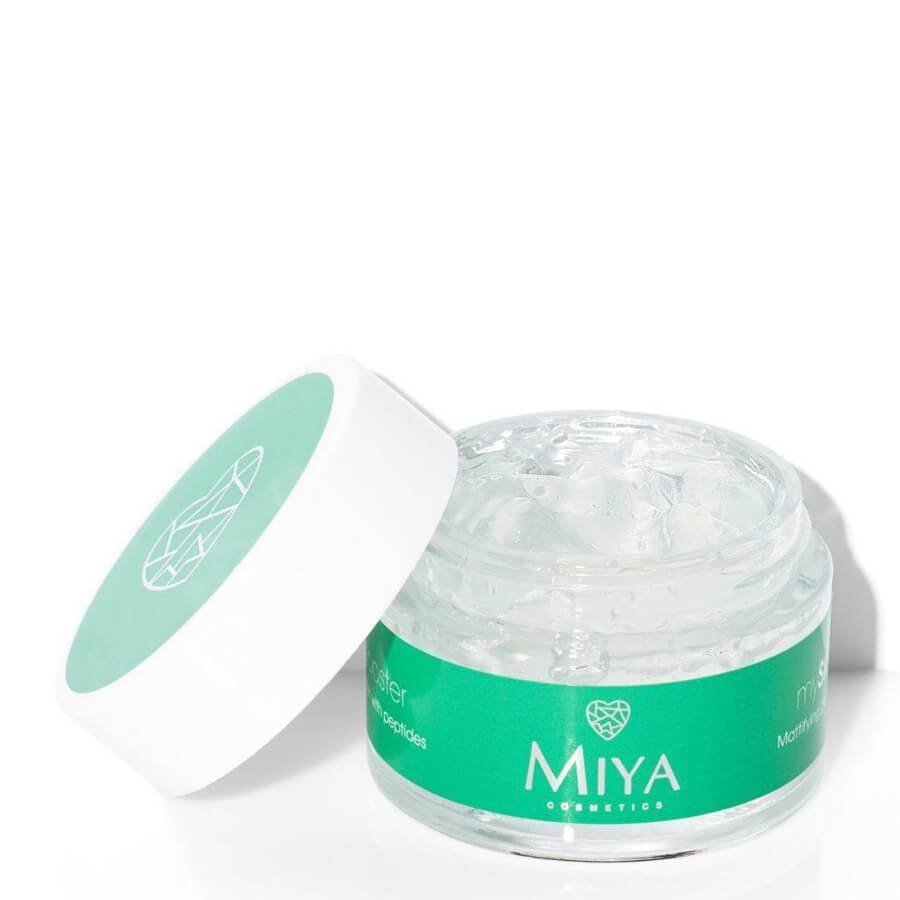 Miya Cosmetics mySKINbooster Mattifying Face Gel Booster - retail packaging on a white background
