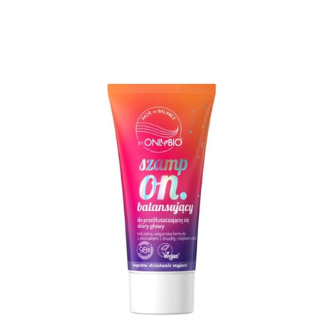 OnlyBio Hair Balance Balancing Shampoo Oily Scalp Mini 50ml - retail hair-care container isolated on a white background