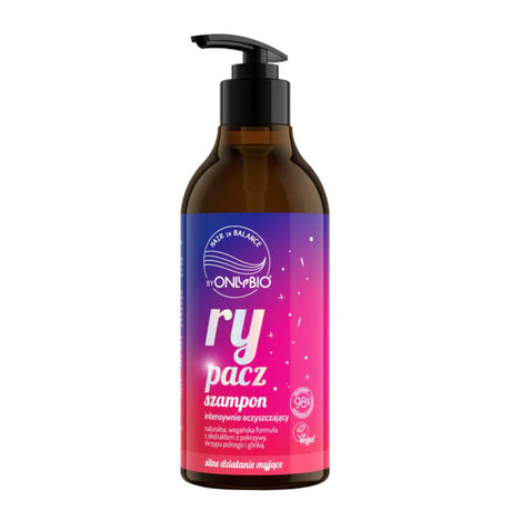OnlyBio Hair Balance Intensive Cleansing Hair & Scalp Shampoo Rypacz - retail hair-care container isolated on a white background