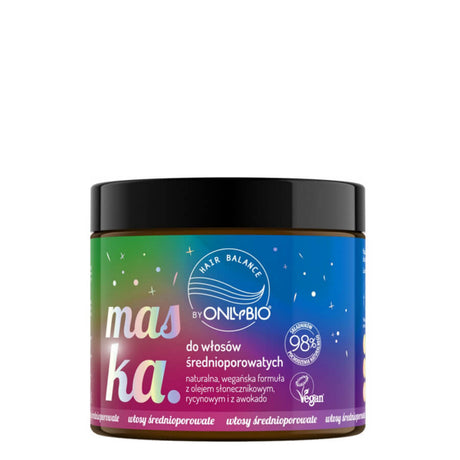 OnlyBio Hair Balance Medium Porosity Hair Mask - retail hair-care container isolated on a white background