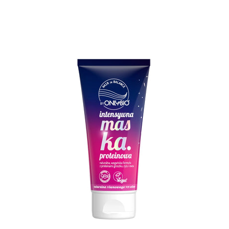 OnlyBio Hair Balance Protein Hair Mask Mini 50ml - retail hair-care container isolated on a white background