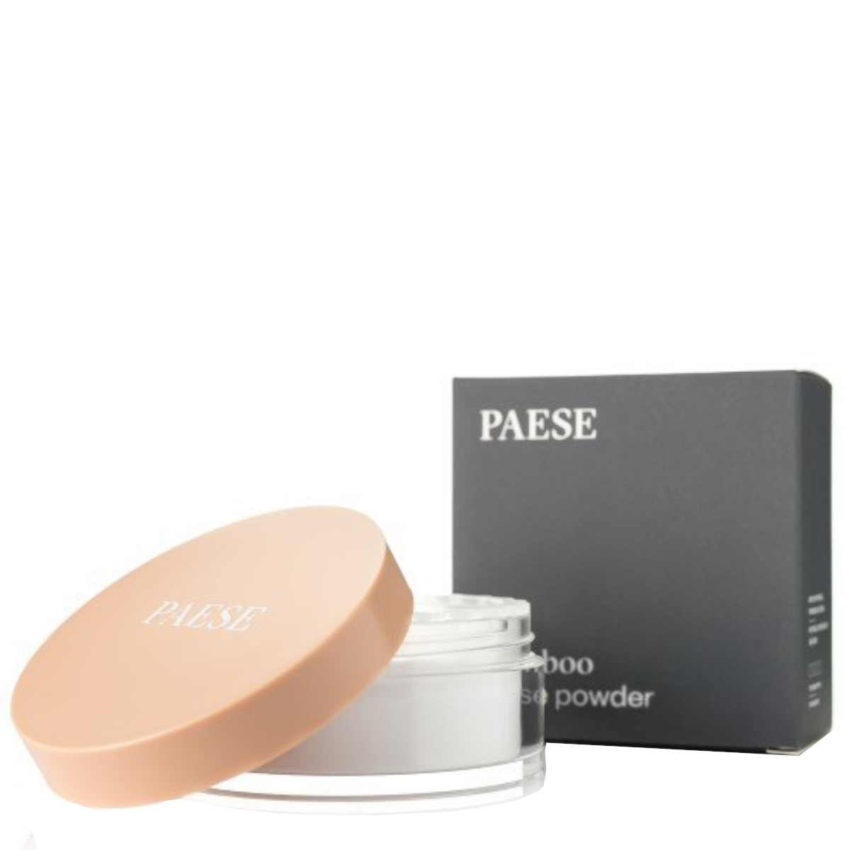 Paese Bamboo Loose Powder - retail powder box on a white background