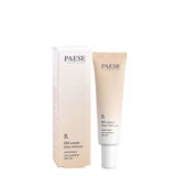 Paese DD Cream Daily Defense SPF30 - foundation tube displayed over matching shade swatches