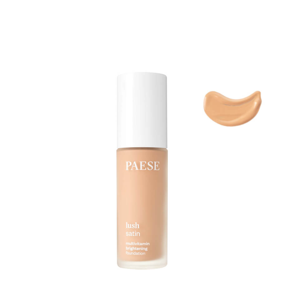 Paese Lush Satin Multivitamin & Brightening Foundation - 33 Gold Beige - foundation container isolated on a white background