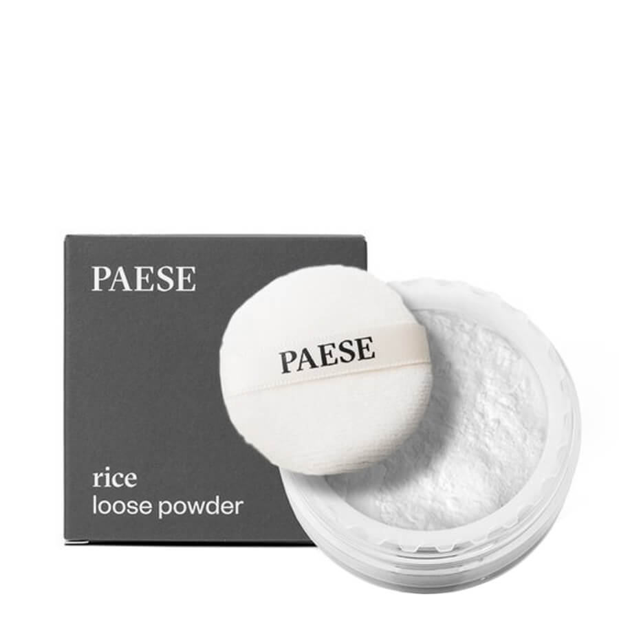 Paese Mattifying Rice Loose Powder - retail powder box on a white background
