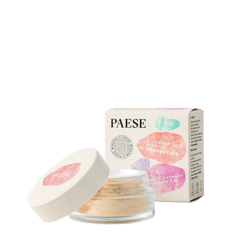 Paese Minerals Illuminating Mineral Foundation - retail packaging on a white background