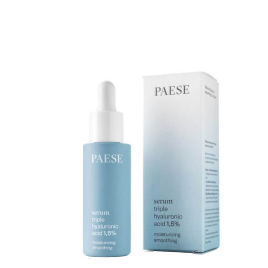 Paese Moisturising & Smoothing Face Serum Triple Hyaluronic Acid 1.5% - retail packaging on a white background