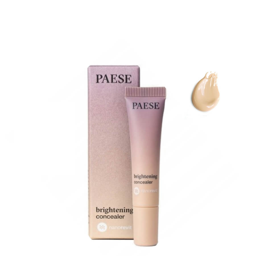 Paese Nanorevit Brightening Concealer - 02 Natural Beige - concealer tube and retail packaging on a white background
