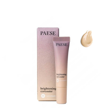 Paese Nanorevit Brightening Concealer - 02 Natural Beige - concealer tube and retail packaging on a white background