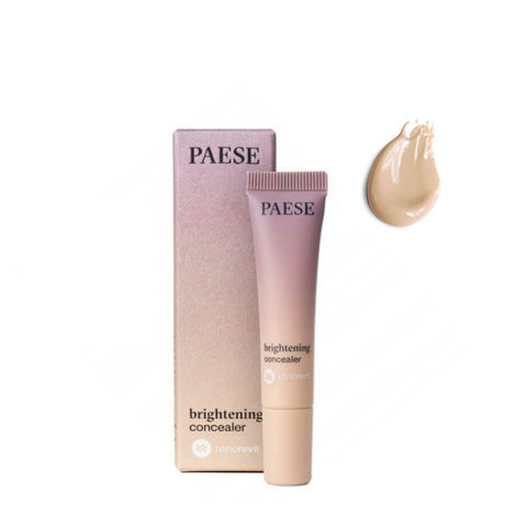 Paese Nanorevit Brightening Concealer - 03 Golden Beige - concealer tube and retail packaging on a white background