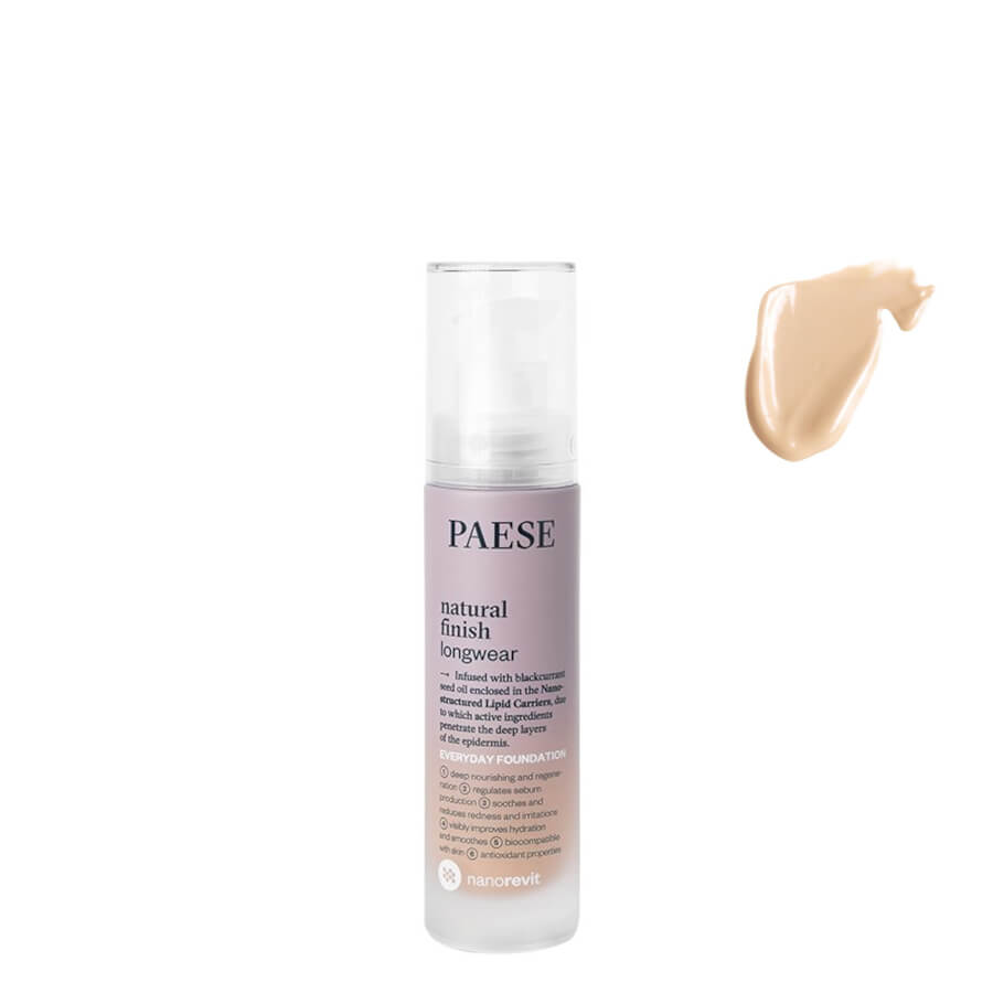Paese Nanorevit Natural Finish Longwear Foundation - 01 Ivory - foundation container isolated on a white background