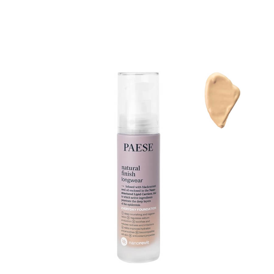 Paese Nanorevit Natural Finish Longwear Foundation - 2.5 Sand Beige - foundation container isolated on a white background