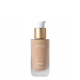 Paese Unique Matt Foundation - foundation tube displayed over matching shade swatches